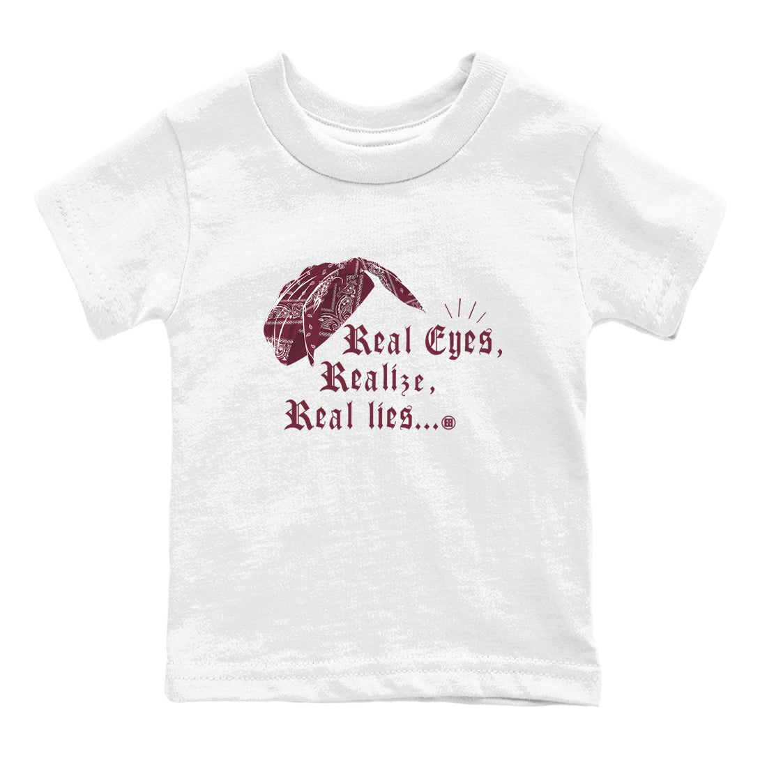 Air Jordan 1 High OG Metallic Burgundy shirts to match jordans Real Eyes Realize Real Lies sneaker match tees Air Jordan 1 Metallic Burgundy SNRT Sneaker Tees streetwear brand Baby and Youth White 2 cotton tee