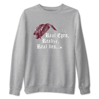 Air Jordan 1 High OG Metallic Burgundy shirts to match jordans Real Eyes Realize Real Lies sneaker match tees Air Jordan 1 Metallic Burgundy SNRT Sneaker Tees streetwear brand Heather Grey 2 unisex cotton tee