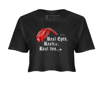 12s Taxi Flip shirt to match jordans Real Eyes Realize Real Lies sneaker tees Air Jordan 12 Taxi Flip SNRT Sneaker Release Tees Black 2 crop length shirt
