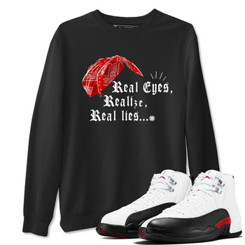 12s Taxi Flip shirt to match jordans Real Eyes Realize Real Lies sneaker tees Air Jordan 12 Taxi Flip SNRT Sneaker Release Tees unisex cotton Black 1 crew neck shirt