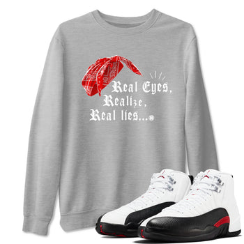 12s Taxi Flip shirt to match jordans Real Eyes Realize Real Lies sneaker tees Air Jordan 12 Taxi Flip SNRT Sneaker Release Tees unisex cotton Heather Grey 1 crew neck shirt