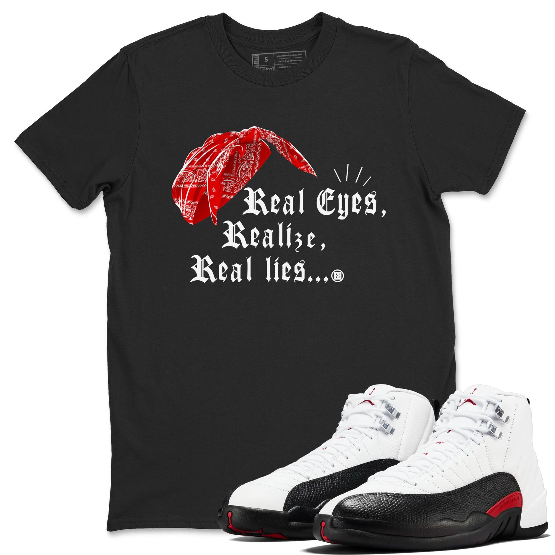 12s Taxi Flip shirt to match jordans Real Eyes Realize Real Lies sneaker tees Air Jordan 12 Taxi Flip SNRT Sneaker Release Tees unisex cotton Black 1 crew neck shirt