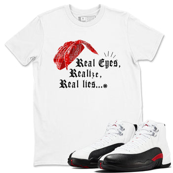 12s Taxi Flip shirt to match jordans Real Eyes Realize Real Lies sneaker tees Air Jordan 12 Taxi Flip SNRT Sneaker Release Tees unisex cotton White 1 crew neck shirt