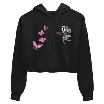 Sneaker match tees – Sneaker Tees To Match Air Jordan 4 Pink Thunder Shoes – Real Love Crop T-Shirt Black 2