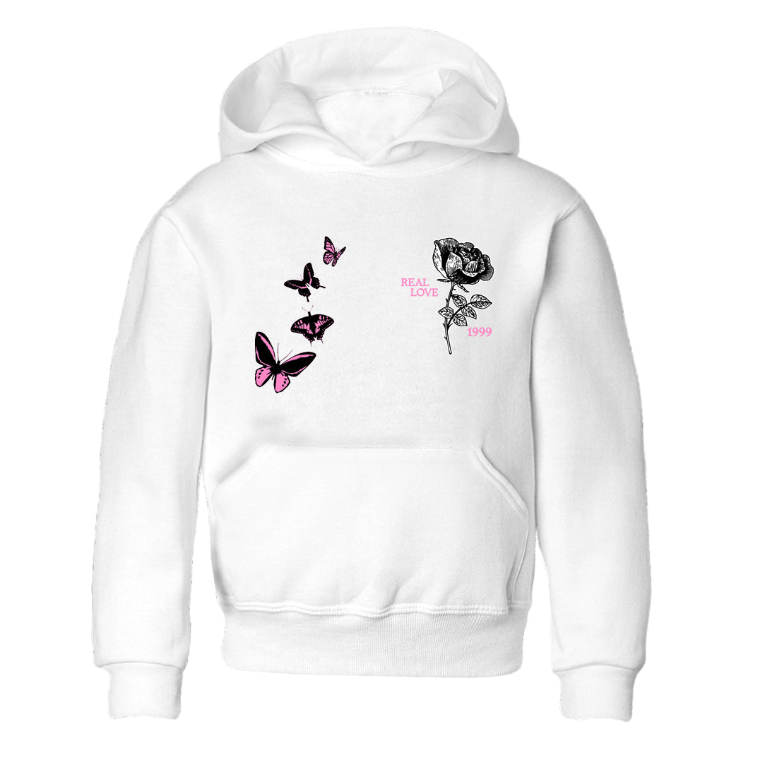 Sneaker match tees – Sneaker Tees To Match Air Jordan 4 Pink Thunder Shoes – Real Love Kids T-Shirt White 2