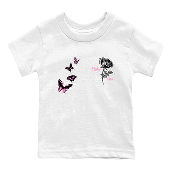 Sneaker match tees – Sneaker Tees To Match Air Jordan 4 Pink Thunder Shoes – Real Love Kids T-Shirt White 2