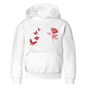 Sneaker match tees – Sneaker Tees To Match Air Jordan 4 Valentines Day Shoes – Real Love Kids T-Shirt White 2