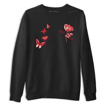 Sneaker match tees – Sneaker Tees To Match Air Jordan 4 Valentines Day Shoes – Real Love Tee Black 2