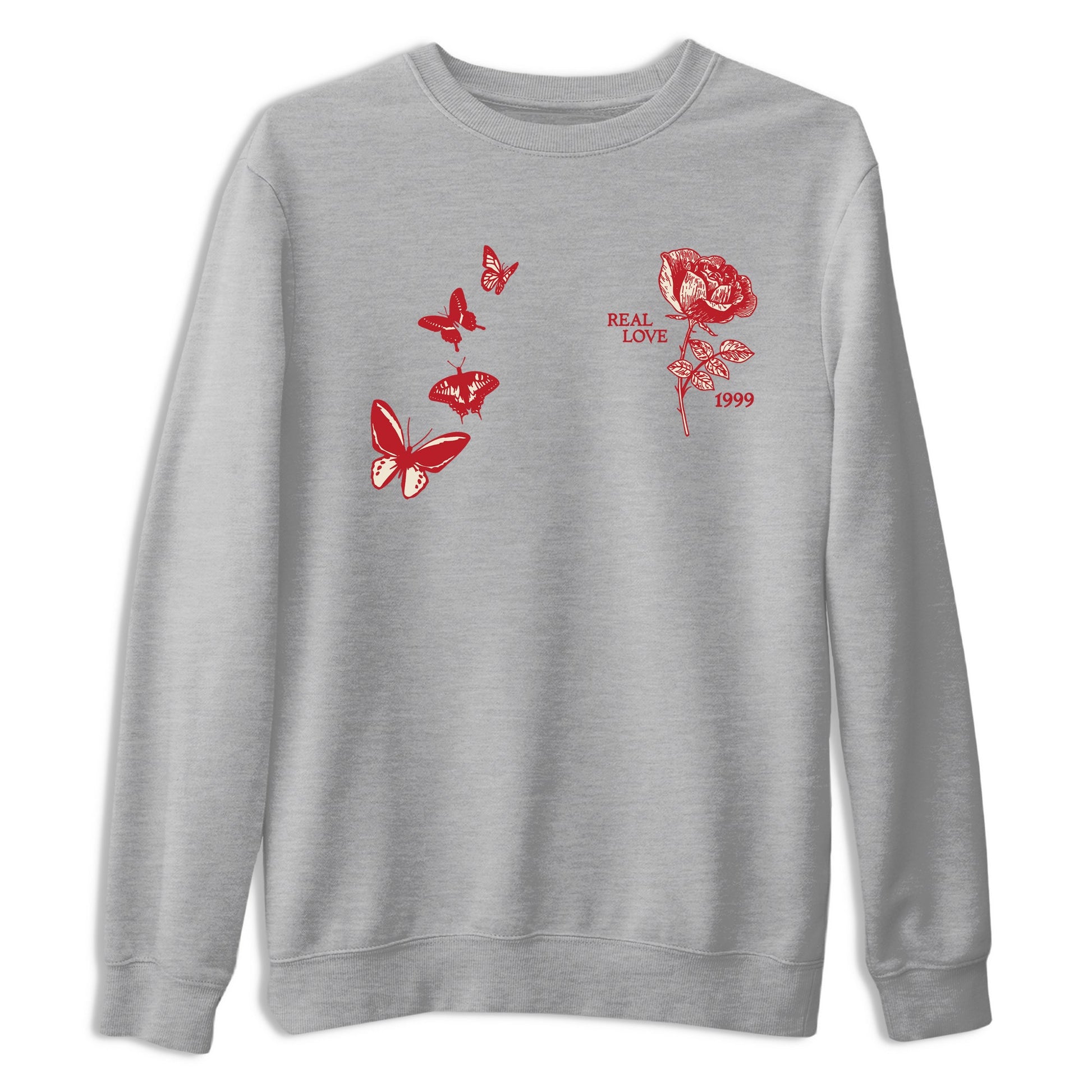 Sneaker match tees – Sneaker Tees To Match Air Jordan 4 Valentines Day Shoes – Real Love Tee Heather Grey 2