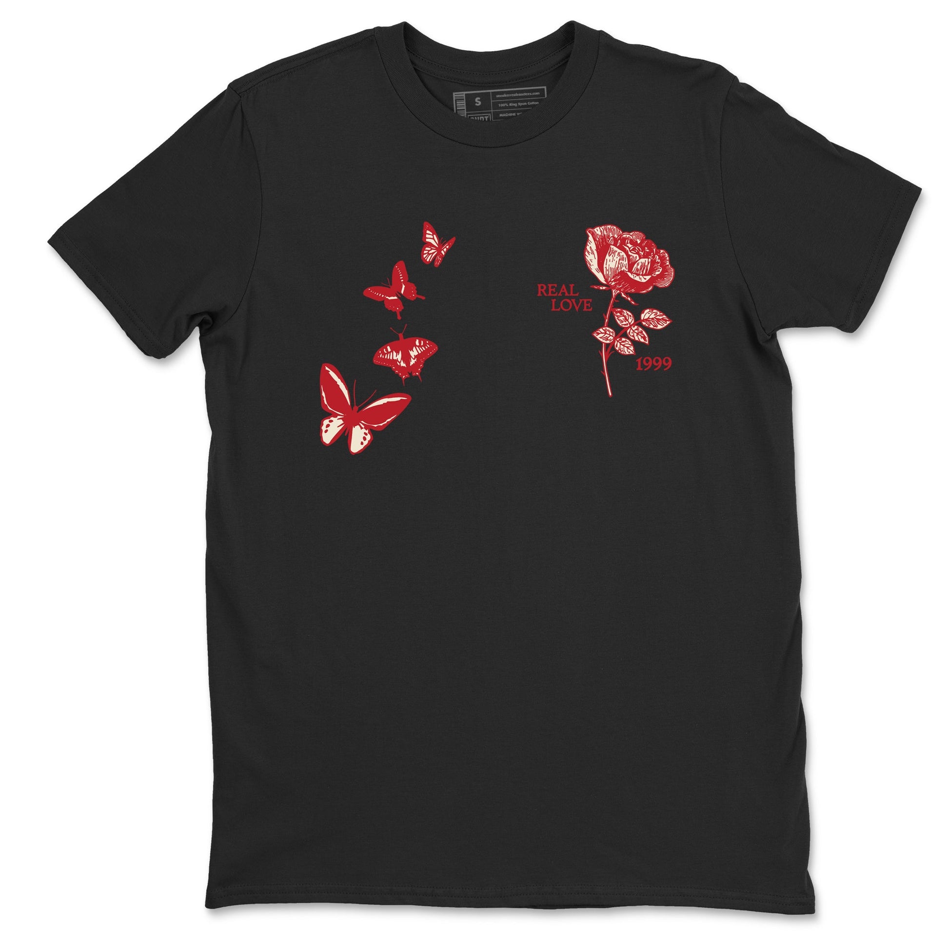 Sneaker match tees – Sneaker Tees To Match Air Jordan 4 Valentines Day Shoes – Real Love Tee Black 2