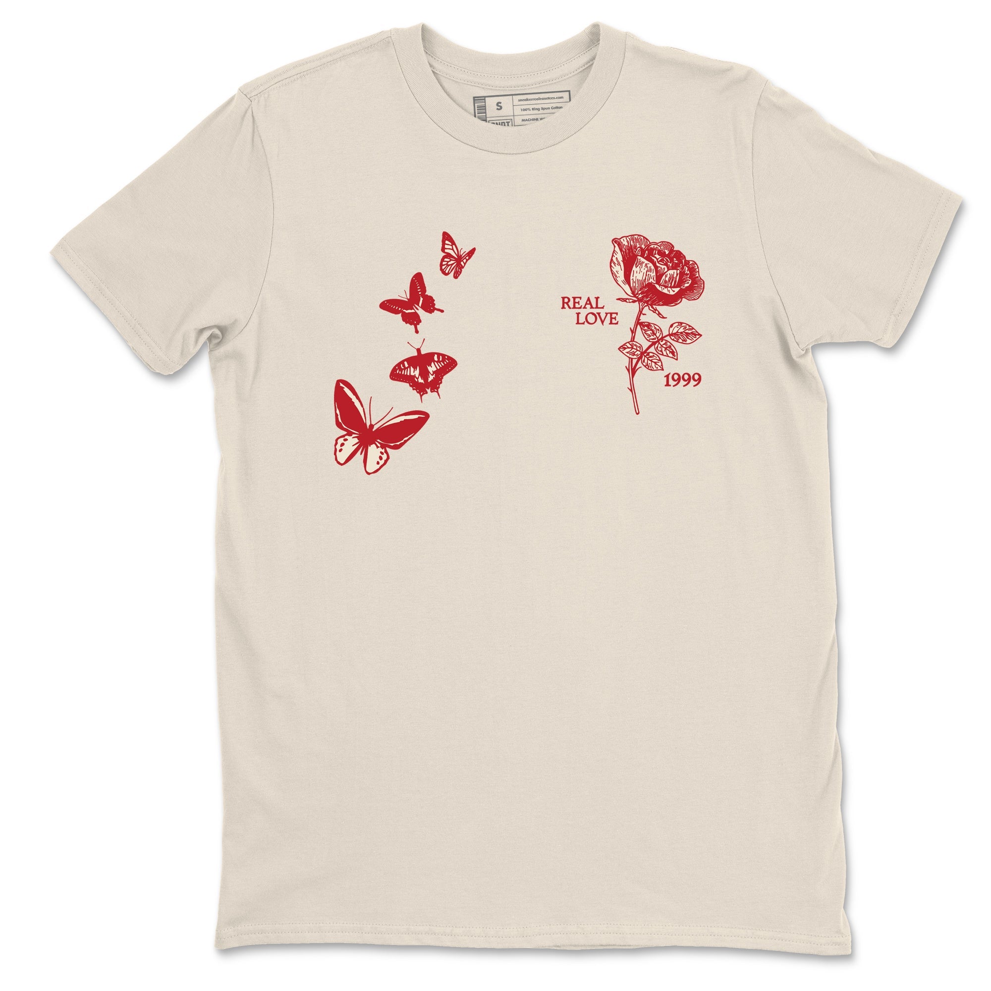 Sneaker match tees – Sneaker Tees To Match Air Jordan 4 Valentines Day Shoes – Real Love Tee Natural 2