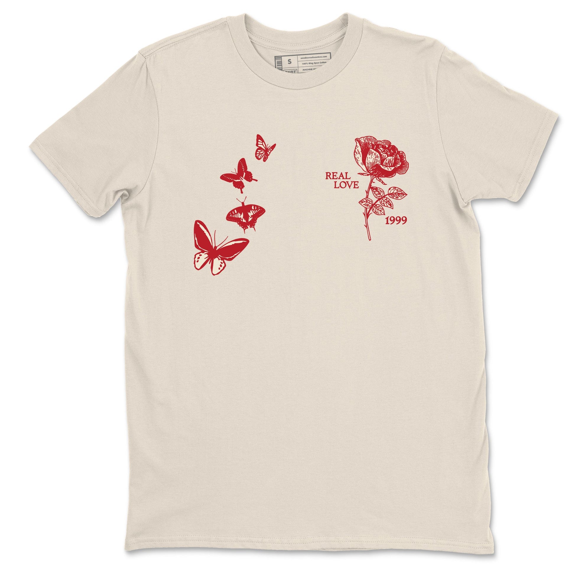 Sneaker match tees – Sneaker Tees To Match Air Jordan 4 Valentines Day Shoes – Real Love Tee Natural 2