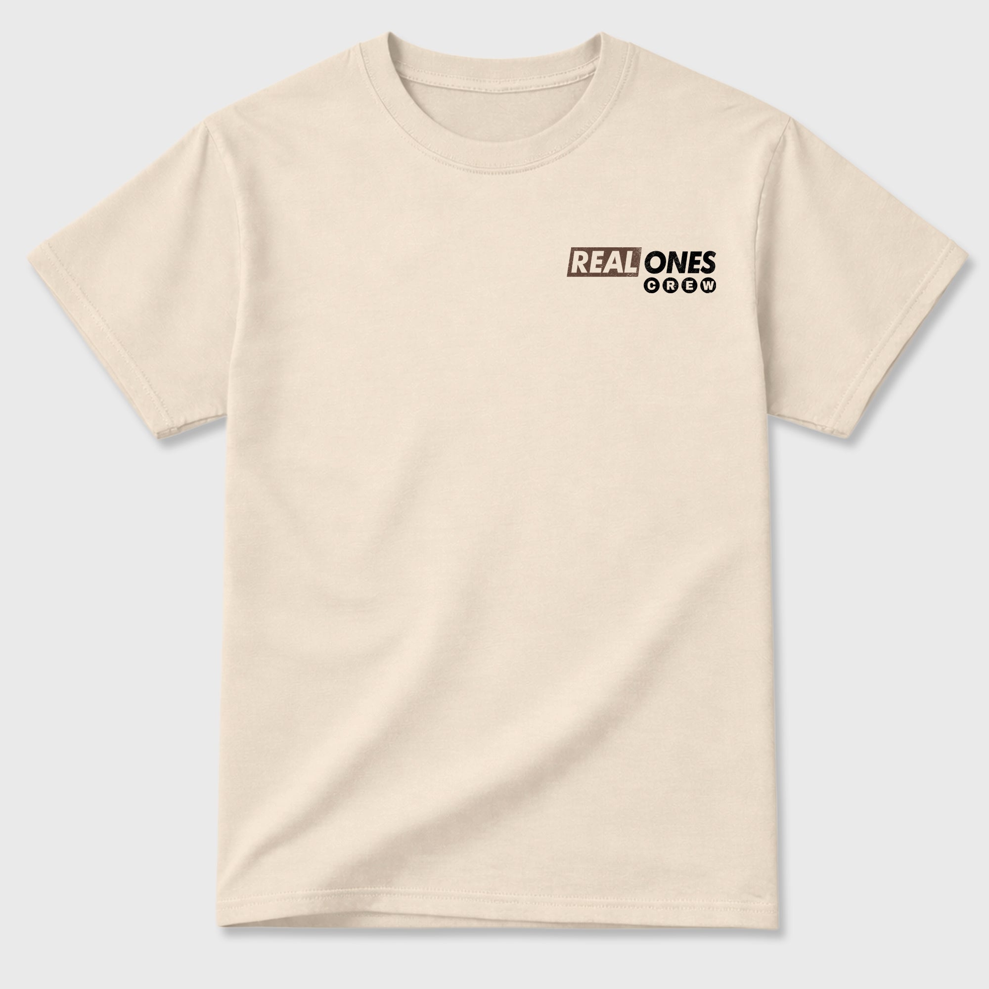 Real Ones Crew sneaker match t-shirt styled to complete your fit with the 3s World's Best Dad, shown in Natural.