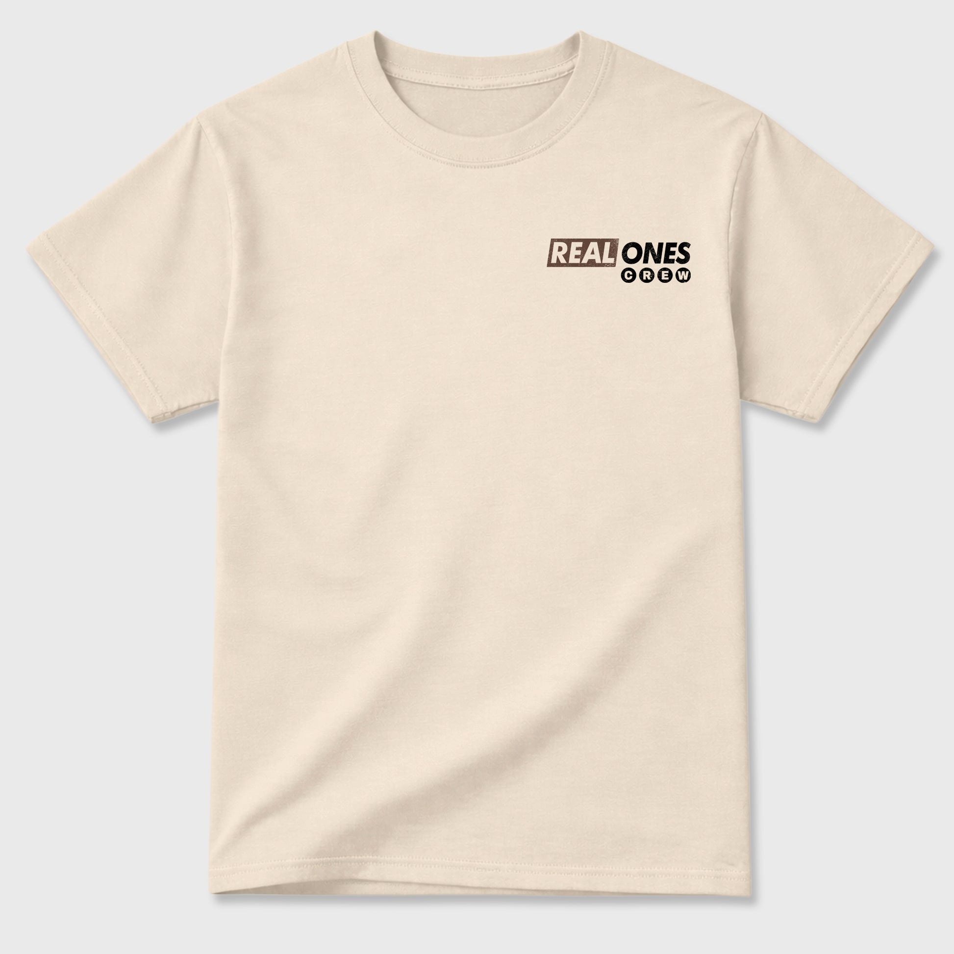 Real Ones Crew sneaker match t-shirt styled to complete your fit with the 3s World's Best Dad, shown in Natural.