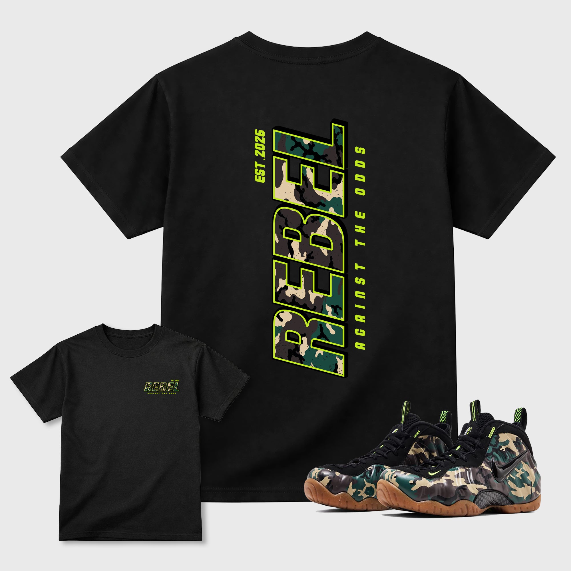 Rebel Graphic T-Shirt featuring original streetwear artwork designed to match the . Black Graphic T-Shirt.