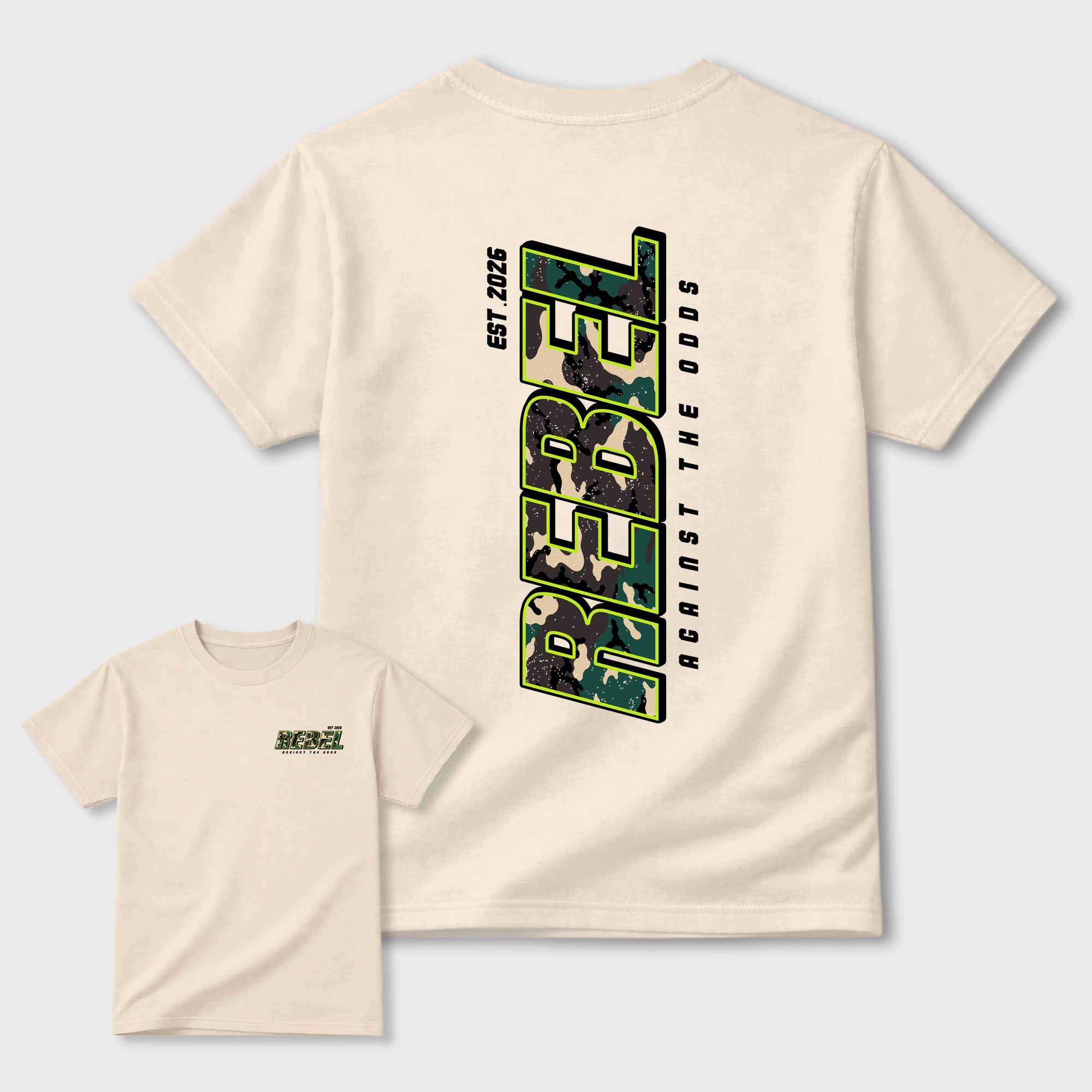 Rebel Graphic T-Shirt featuring original streetwear artwork designed to match the . Natural Graphic T-Shirt.