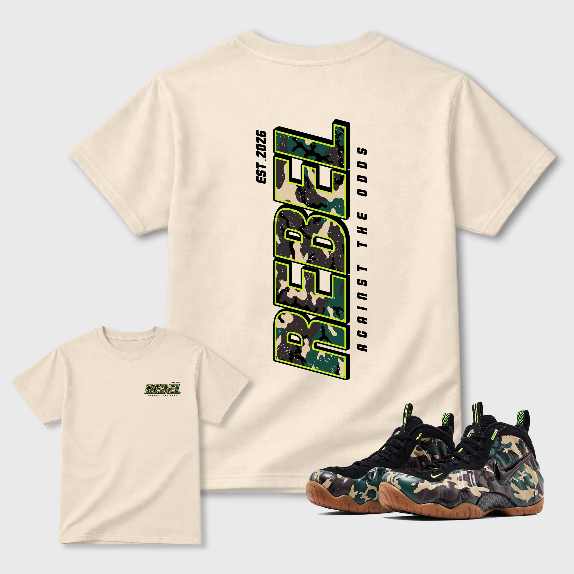 Rebel Graphic T-Shirt featuring original streetwear artwork designed to match the . Natural Graphic T-Shirt.