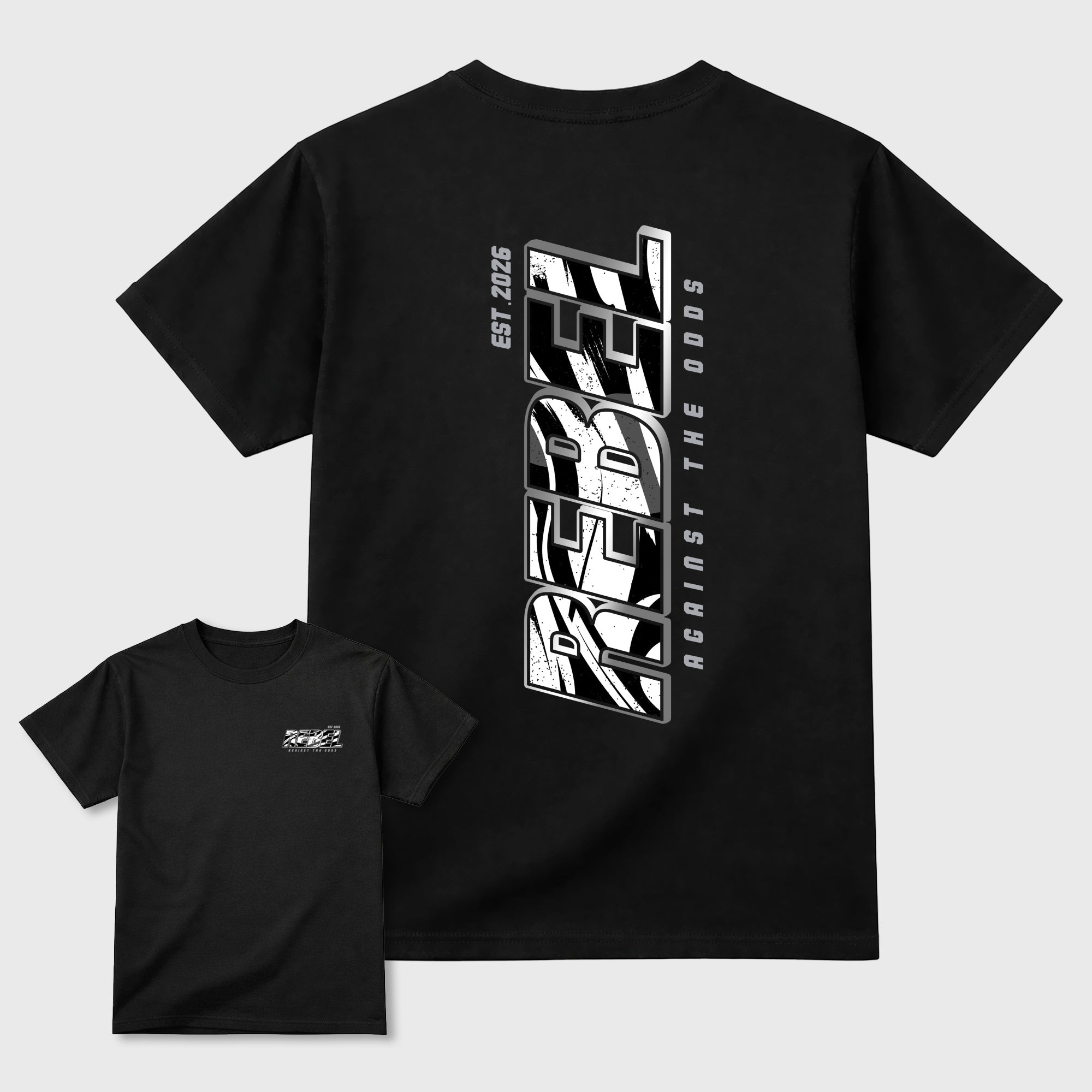 Rebel Graphic T-Shirt featuring original streetwear artwork designed to match the Air Jordan 8 Chrome. Black Graphic T-Shirt.