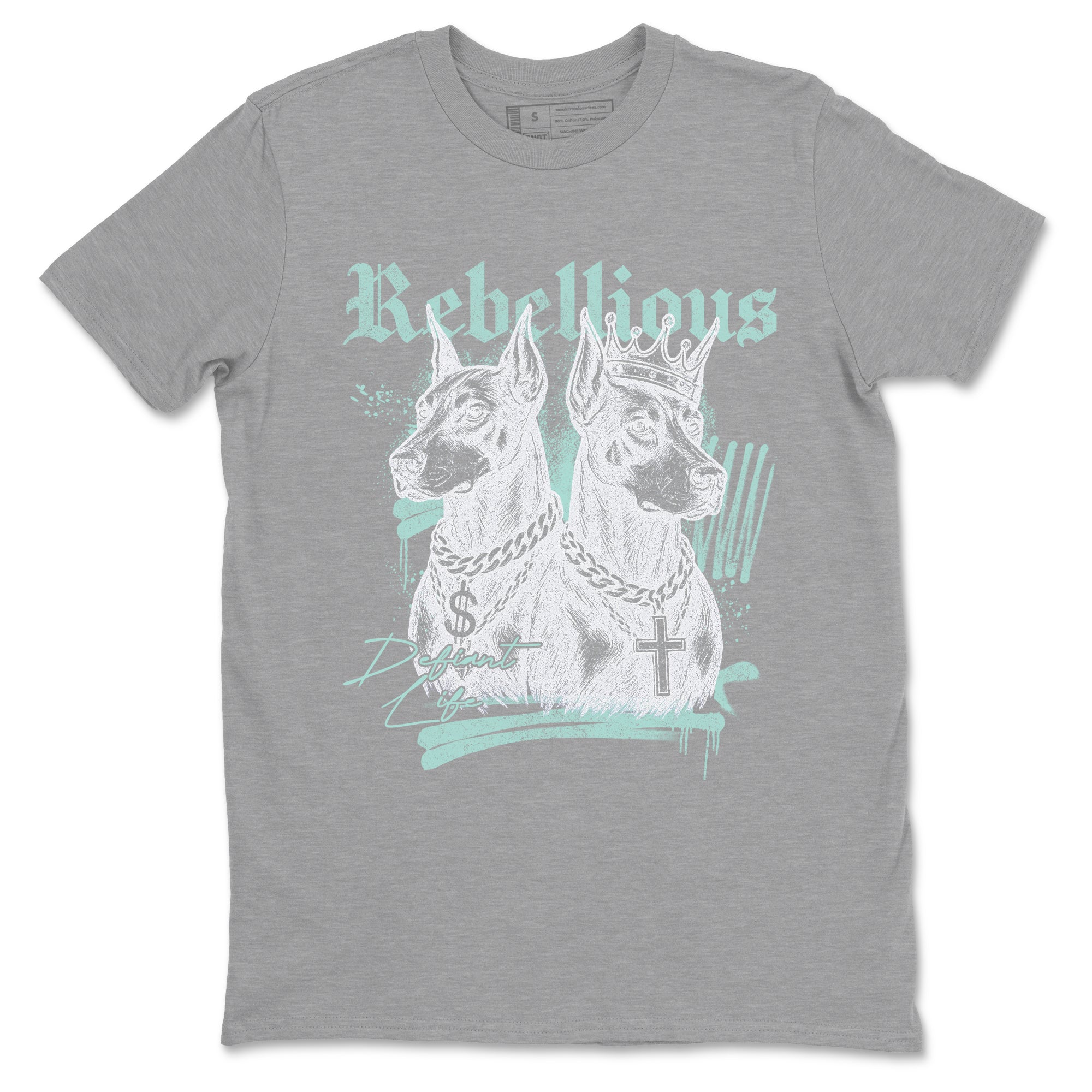 Rebellious sneaker match t-shirt styled to complete your fit with the Air Jordan 11 Igloo sneakers, shown in Heather Grey 2.