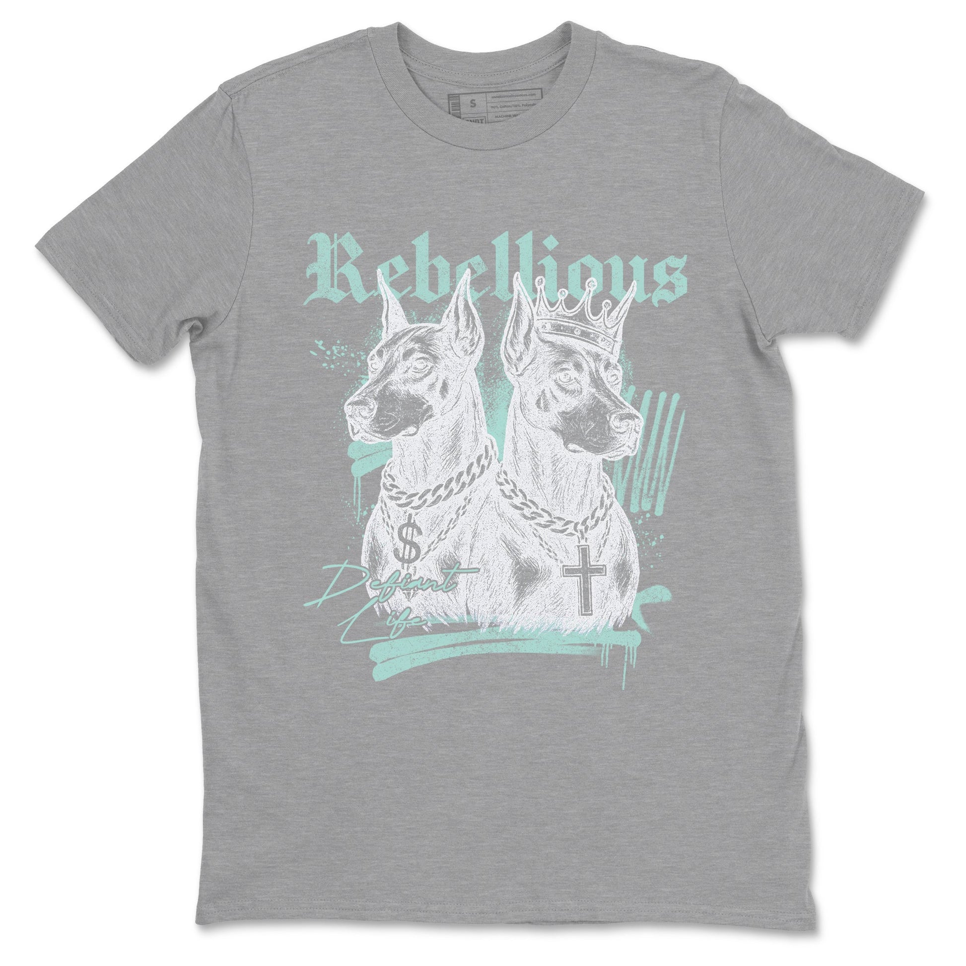Rebellious sneaker match t-shirt styled to complete your fit with the Air Jordan 11 Igloo sneakers, shown in Heather Grey 2.