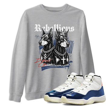 Sneaker match tees – Sneaker Tees To Match Air Jordan 11 Rare Air Shoes – Rebellious Tee Heather Grey 1