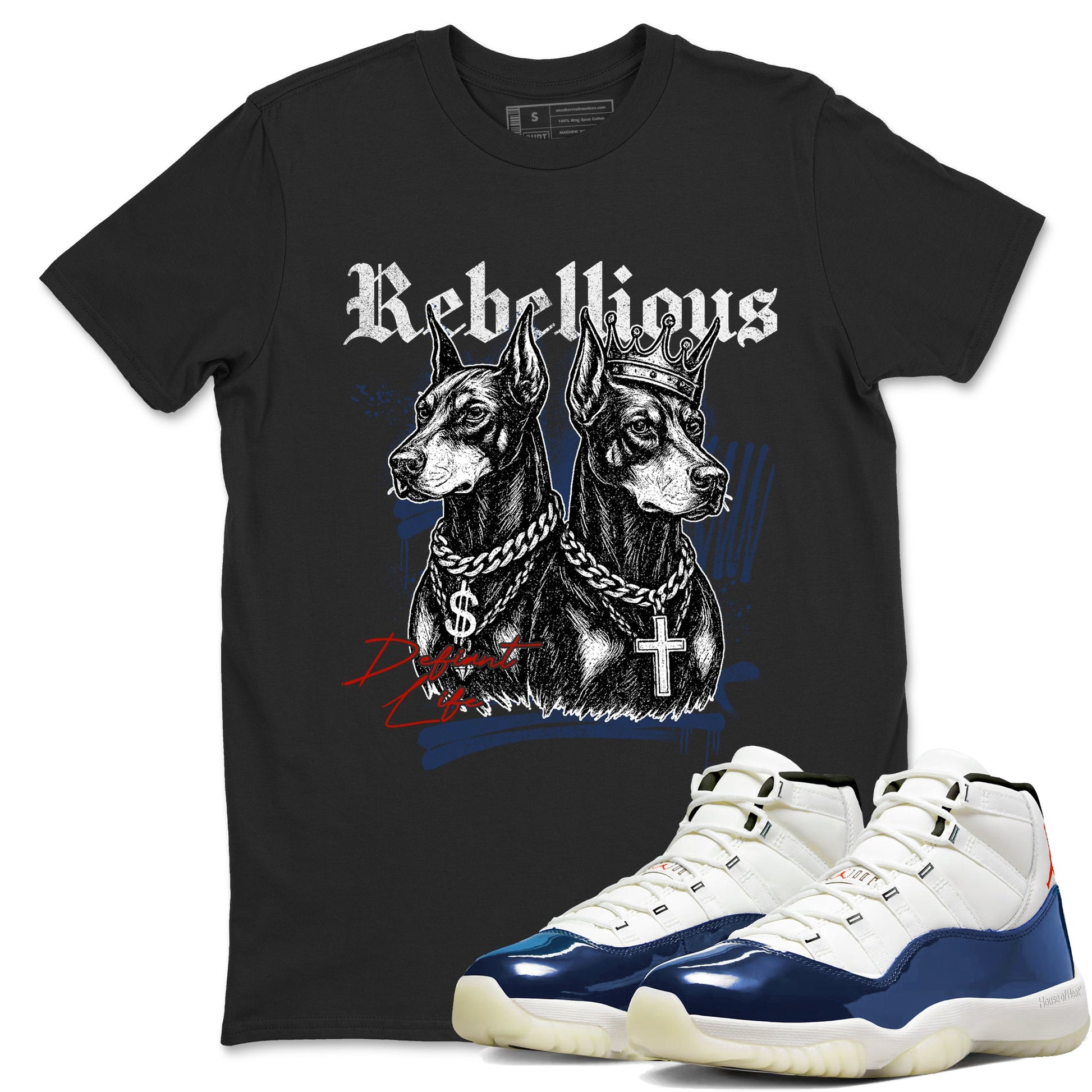 Sneaker match tees – Sneaker Tees To Match Air Jordan 11 Rare Air Shoes – Rebellious Tee Black 1