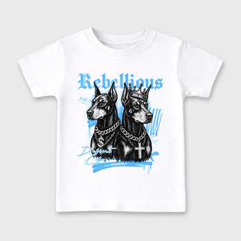 Sneaker match tees – Sneaker Tees To Match Air Jordan 14 University Blue Shoes – Rebellious Kids T-Shirt White 2