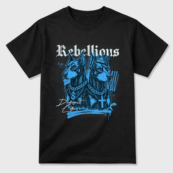 Sneaker match tees – Sneaker Tees To Match Air Jordan 14 University Blue Shoes – Rebellious Tee Black 2