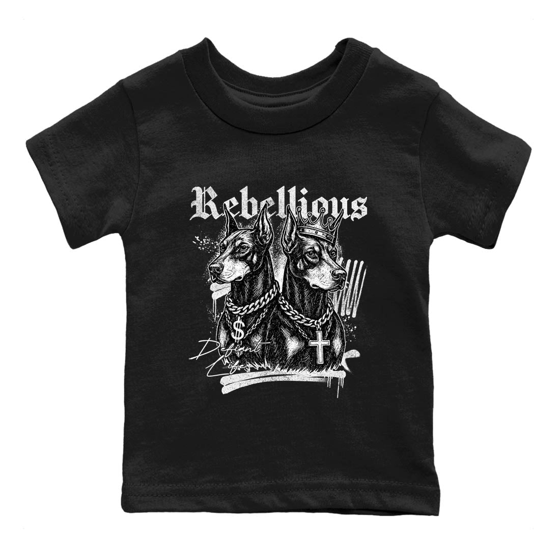 Best Sneakerfit graphic tee – Sneaker Tees To Match Air Jordan 4 Retro Black Cat Sneakers – Rebellious Kids T-Shirt Black 2