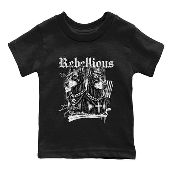 Best Sneakerfit graphic tee – Sneaker Tees To Match Air Jordan 4 Retro Black Cat Sneakers – Rebellious Kids T-Shirt Black 2