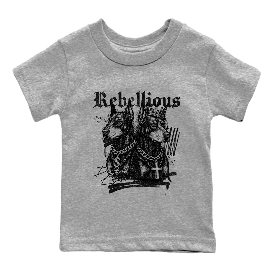 Best Sneakerfit graphic tee – Sneaker Tees To Match Air Jordan 4 Retro Black Cat Sneakers – Rebellious Kids T-Shirt Heather Grey 2