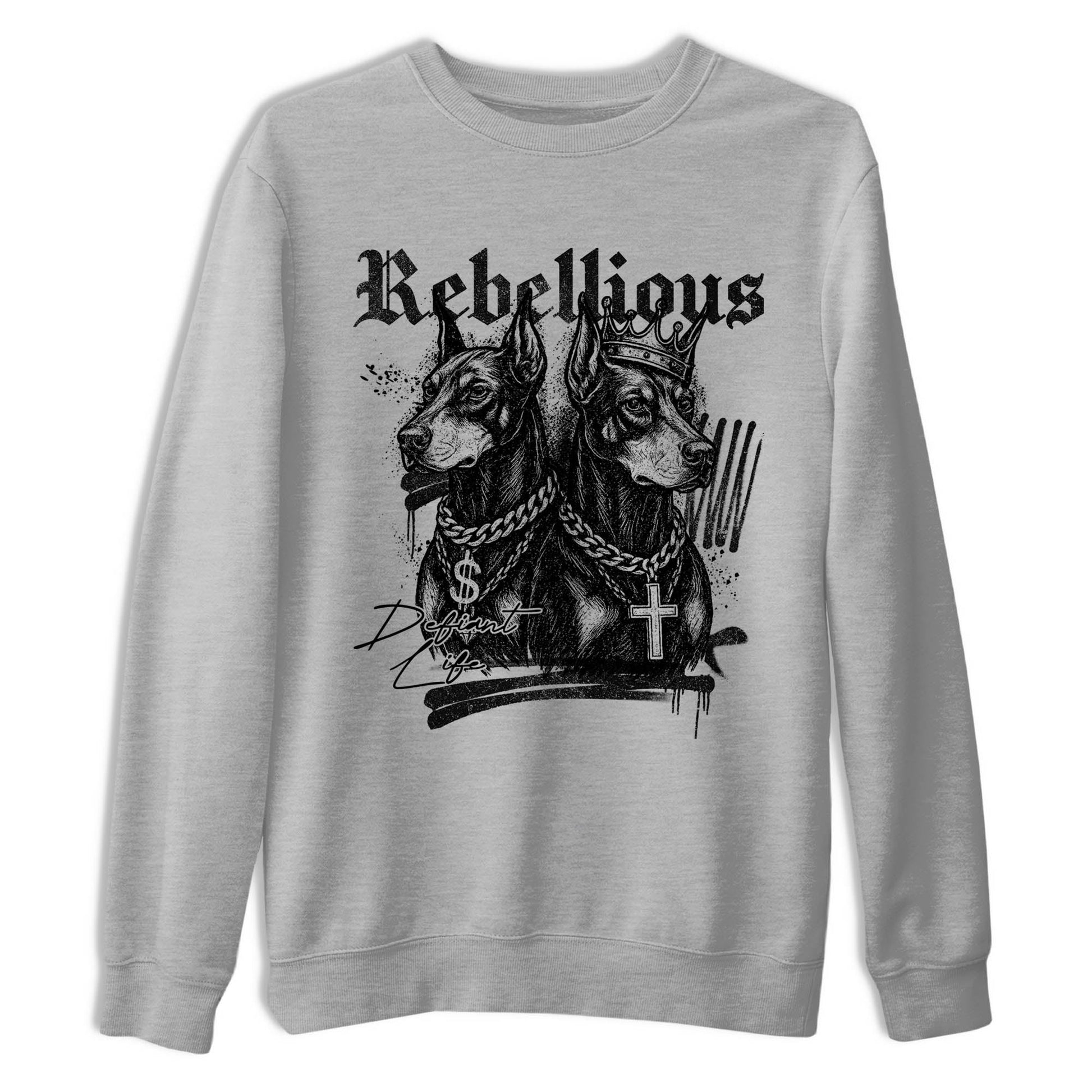 Sneaker Threads – Sneaker Tees To Match Air Jordan 4 Black Cat – Rebellious Graphic Tee Heather Grey 2. Perfect for Jordan releases 2025 colorways.