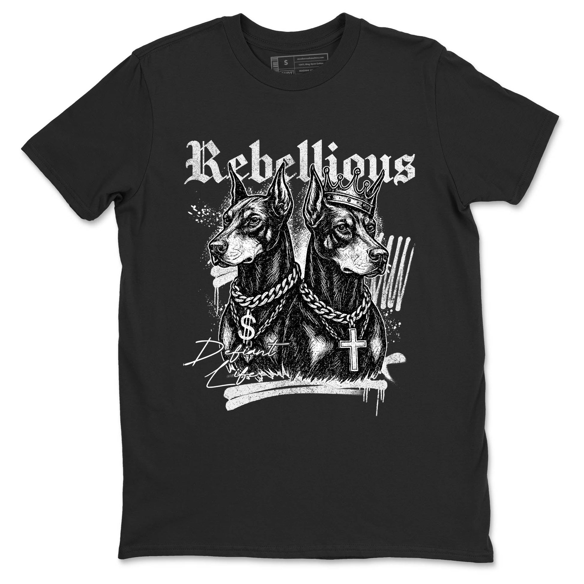 Sneaker Threads – Sneaker Tees To Match Air Jordan 4 Black Cat – Rebellious Graphic Tee Black 2. Perfect for Jordan releases 2025 colorways.