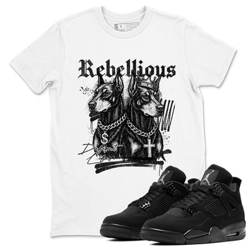 Best Sneakerfit graphic tee – Sneaker Tees To Match Air Jordan 4 Retro Black Cat Sneakers – Rebellious Tee White 1