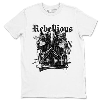 Best Sneakerfit graphic tee – Sneaker Tees To Match Air Jordan 4 Retro Black Cat Sneakers – Rebellious Tee White 2