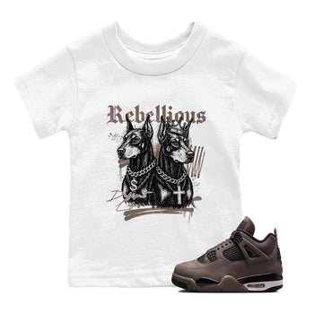 Sneaker match tees – Sneaker Tees To Match Air Jordan 4 Cave Stone Shoes – Rebellious Kids T-Shirt White 1