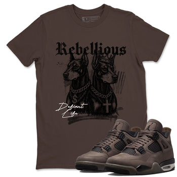 Sneaker match tees – Sneaker Tees To Match Air Jordan 4 Cave Stone Shoes – Rebellious Tee Dark Chocolate 1