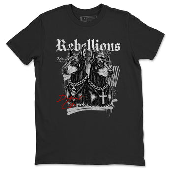 Rebellious sneaker match t-shirt styled to complete your fit with the Air Jordan 4 White Cement sneakers, shown in Black 2.
