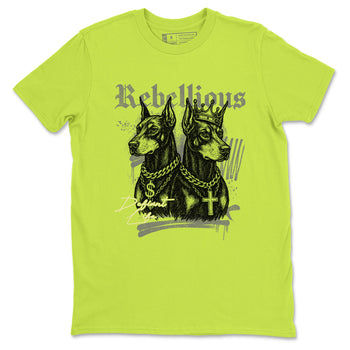 Rebellious sneaker match t-shirt styled to complete your fit with the Air Max 90 Cyber sneakers, shown in Safety Green 2.