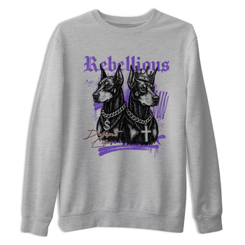 Sneaker match tees – Sneaker Threads To Match Dunk Low Persian Violet Shoes – Rebellious Tee Heather Grey 2
