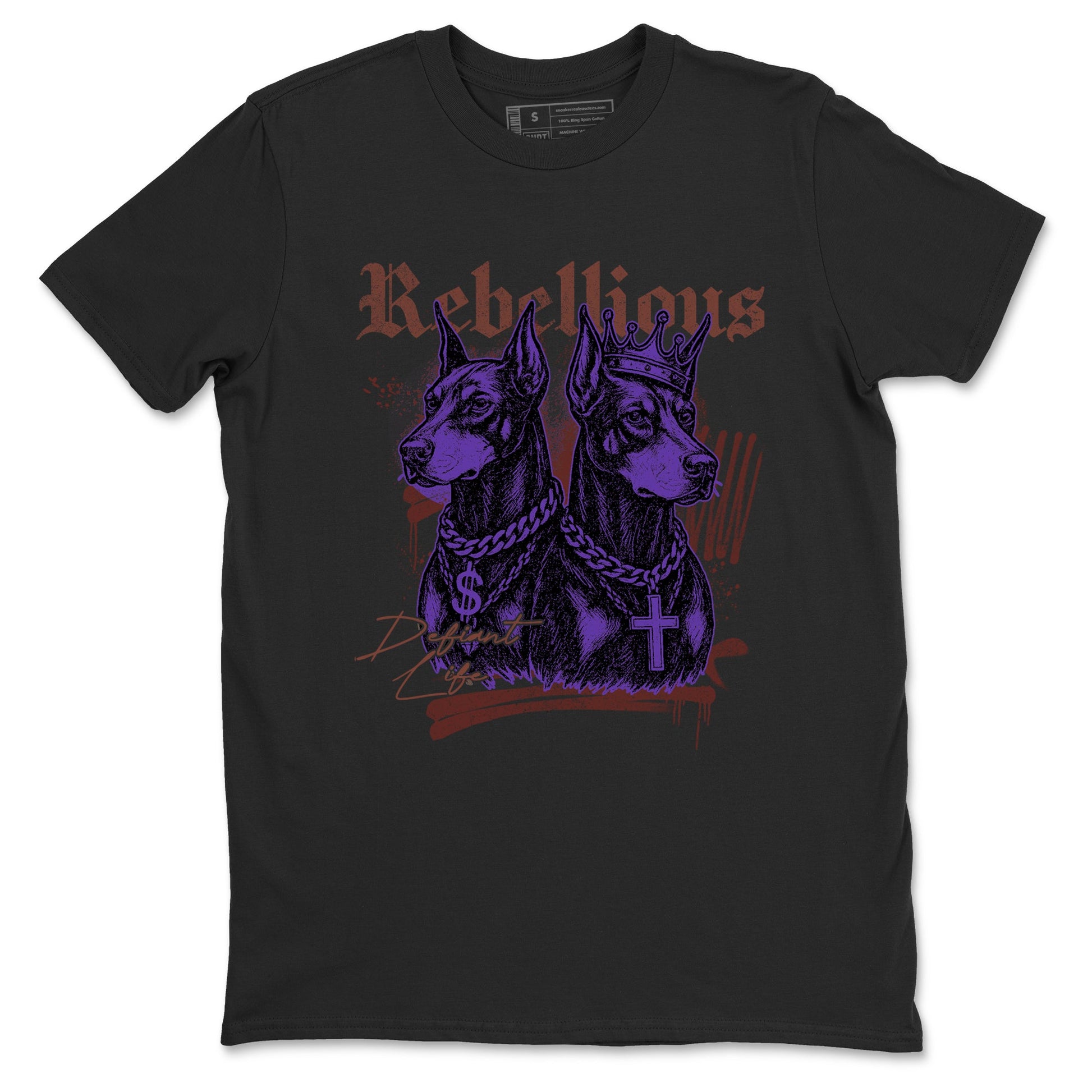 Sneaker match tees – Sneaker Threads To Match Dunk Low Persian Violet Shoes – Rebellious Tee Black 2