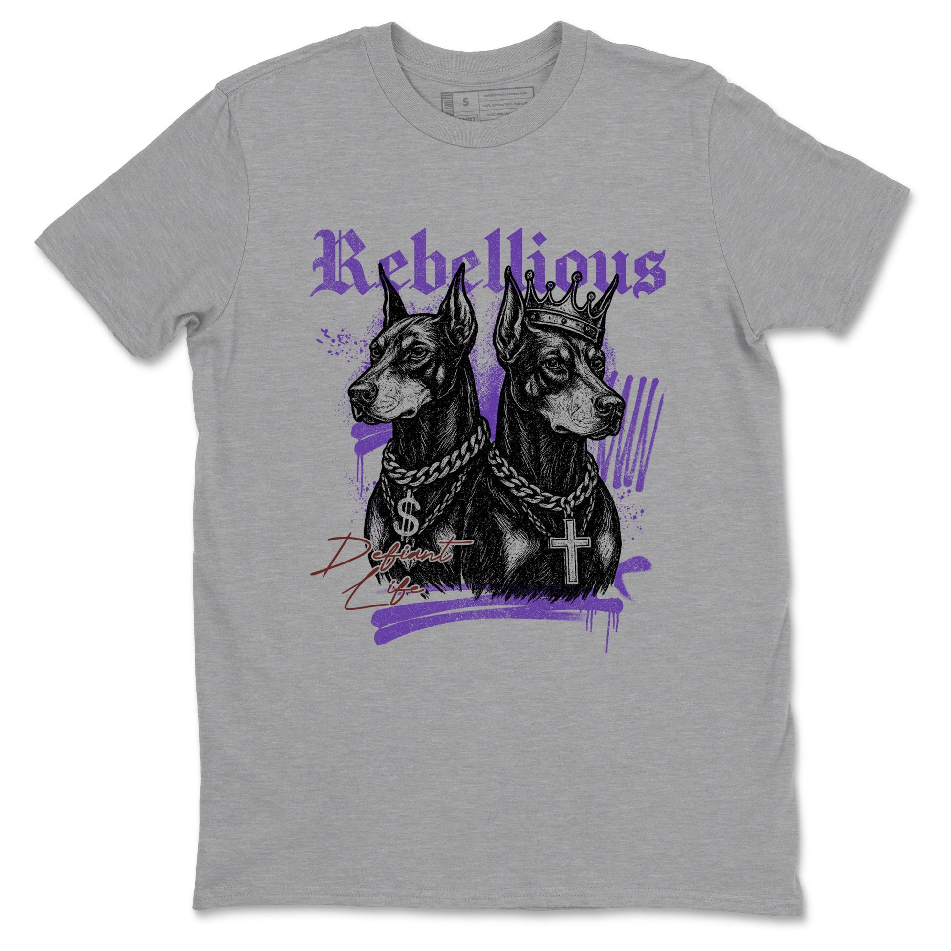 Sneaker match tees – Sneaker Threads To Match Dunk Low Persian Violet Shoes – Rebellious Tee Heather Grey 2