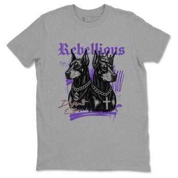 Sneaker match tees – Sneaker Threads To Match Dunk Low Persian Violet Shoes – Rebellious Tee Heather Grey 2