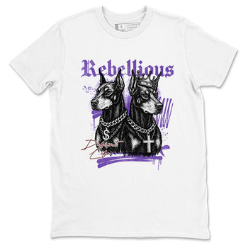Sneaker match tees – Sneaker Threads To Match Dunk Low Persian Violet Shoes – Rebellious Tee White 2