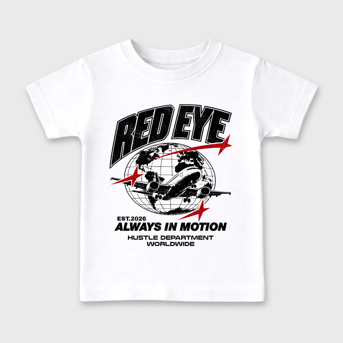 Red Eye Baby & Kids Graphic T-Shirt featuring original artwork designed to match the Air Jordan 9 True Red. White 2 Kids Graphic Tee.