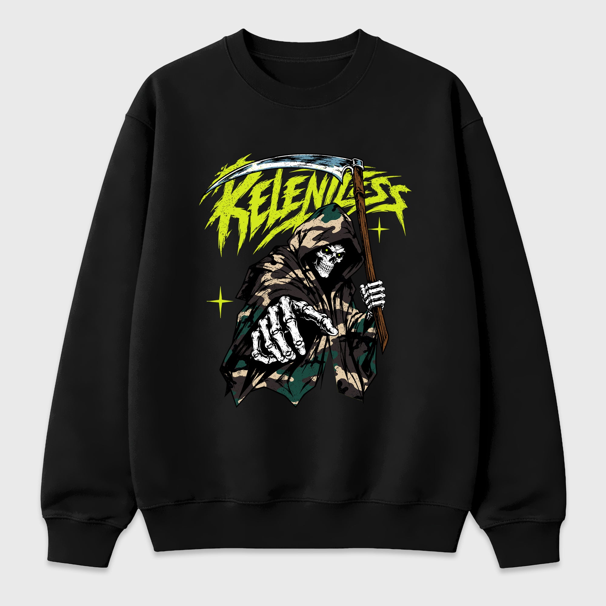 Relentless Graphic T-Shirt featuring original streetwear artwork designed to match the Air Foamposite Pro Green Camo. Black 2 Graphic Tee.