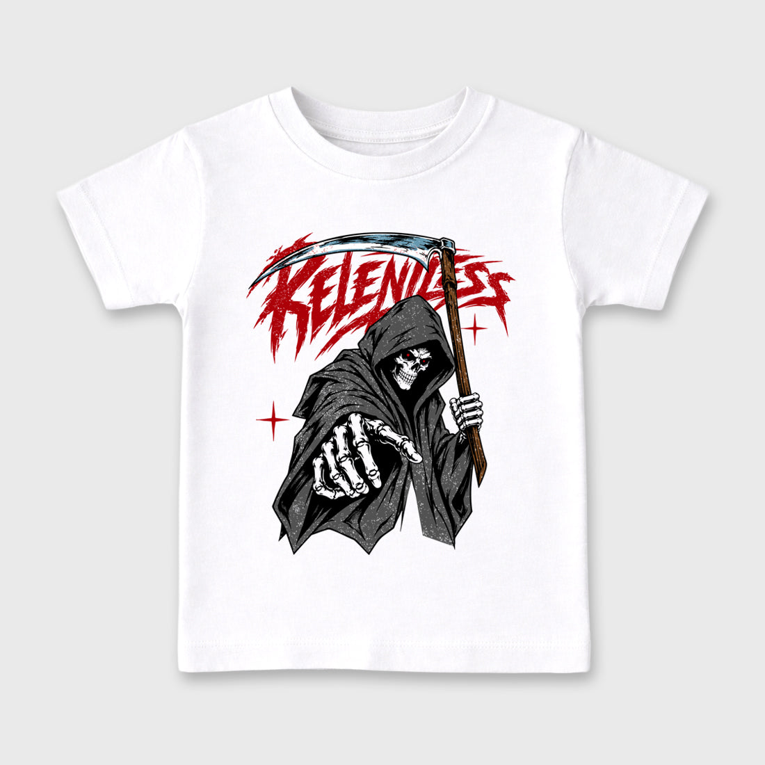 Relentless Baby & Kids Graphic T-Shirt featuring original artwork designed to match the Air Jordan 9 True Red. White 2 Kids Graphic Tee.
