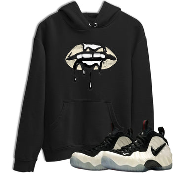 Sneaker Threads – Sneaker Tees To Match Air Foamposite One Pearl – Retro Dripping Lips Graphic Tee Black 1. Perfect for Jordan releases 2025 colorways.