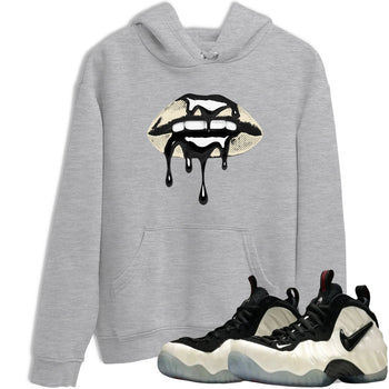 Sneaker Threads – Sneaker Tees To Match Air Foamposite One Pearl – Retro Dripping Lips Graphic Tee Heather Grey 1. Perfect for Jordan releases 2025 colorways.