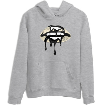 Sneaker Threads – Sneaker Tees To Match Air Foamposite One Pearl – Retro Dripping Lips Graphic Tee Heather Grey 2. Perfect for Jordan releases 2025 colorways.